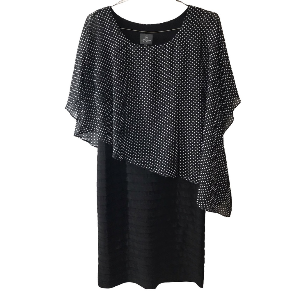 ADRIANNA PAPELL Sz 10 Black/ polka dot
